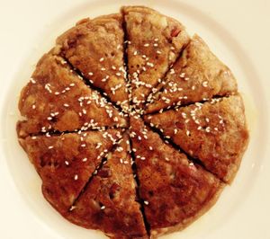 Henry´s Vegan Pancake J
with bananas, almonds and syrup
 at Five Star J Restaurant in Pattaya