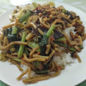 Rice and something else..😋 at Hesan Vegetarian in Phuket