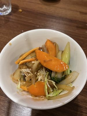 Honey soy chicken and vegetables 🥦- scrumptious!!!   at Utopia Vegan in Dickson