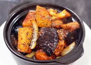 eggplant hotpot... yummy! at Utopia Vegan in Dickson