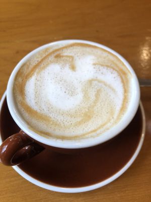 Flat white with soy milk  at Raw Power Cafe in Auckland