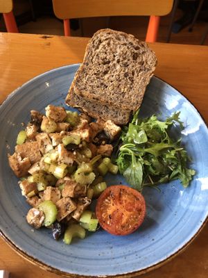 Scrambled tofu at Raw Power Cafe in Auckland