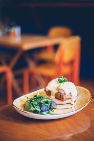 Eggs Bennedict at Raw Power Cafe in Auckland