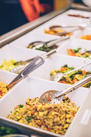 Self serviced Salad Bar at Raw Power Cafe in Auckland