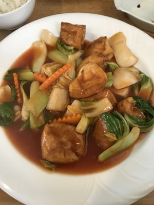 Ref roast tofu  at Welcome Chinese Vegetarian Cafe in Christchurch