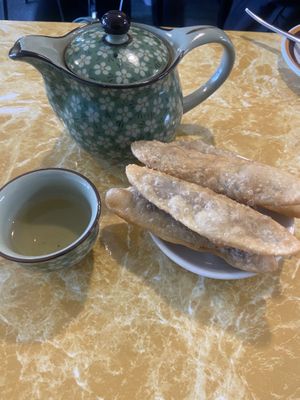 Red bean fried pastry  at Welcome Chinese Vegetarian Cafe in Christchurch