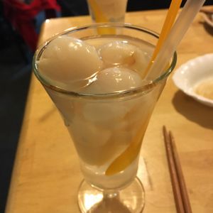 Lychee drink at Welcome Chinese Vegetarian Cafe in Christchurch
