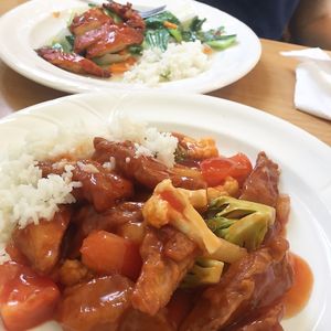Sweet and sour crispy potatoes at Welcome Chinese Vegetarian Cafe in Christchurch