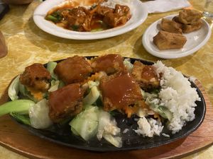 Hot plate crispy lemony delight   at Welcome Chinese Vegetarian Cafe in Christchurch