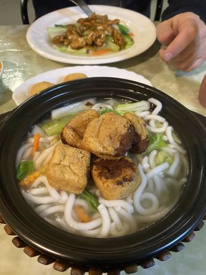 stuffed tofu udon noodle soup (not sure of official name on menu)   at Welcome Chinese Vegetarian Cafe in Christchurch
