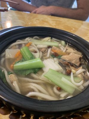 Claypot noodle. Completely vegan   at Welcome Chinese Vegetarian Cafe in Christchurch