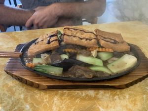 Eggplant, tofu, sambal hot plate. Completely vegan   at Welcome Chinese Vegetarian Cafe in Christchurch