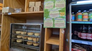 Hot pot-pies at Piko Wholefoods Co-operative in Christchurch