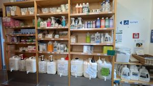 Household products in bulk at Piko Wholefoods Co-operative in Christchurch