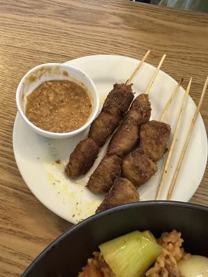 Satay sticks  at Tian Ran in Mermaid Beach