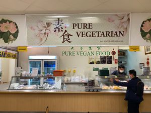 "Vegetarian" used properly, no lacto-ovo nonsense. at Pure Vegetarian - Total Vegetarian - Stall in Adelaide