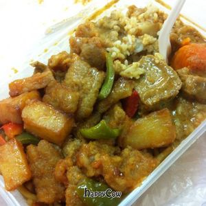 curry and sweet and sour gluten at Pure Vegetarian - Total Vegetarian - Stall in Adelaide