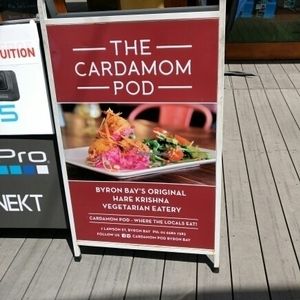 entrance to alley where the cafe is  at Cardamom Pod in Byron Bay