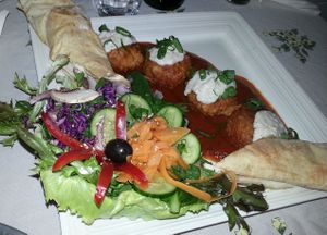 Amazon Croquettes at 20000 Cows Lismore at Wolf & Lamb Vegan in Nimbin