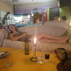 So full at Wolf & Lamb Vegan in Nimbin