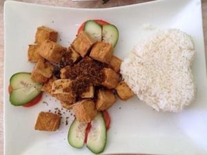 Tofu love hearts at An Lac Vegan in Cabramatta