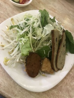 Soy fish vermicelli it's amazing. Little spicy  at An Lac Vegan in Cabramatta