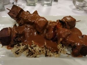 tofu skewers with satay sauce at Harvest in Rozelle