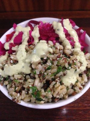 Two salads at Iku Wholefood Kitchen in Glebe