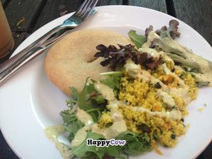 Adzuki Bean Pie w/ Salad & Tahini Dressing at Iku Wholefood Kitchen in Glebe