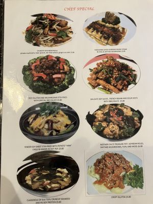 Menu page 3  at Mother Chu's Vegetarian Kitchen in Sydney