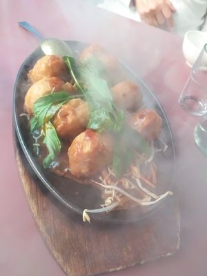 Sizzling lotus root at Mother Chu's Vegetarian Kitchen in Sydney