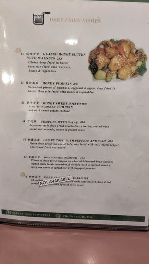 Menu as of July 2023 at Mother Chu's Vegetarian Kitchen in Sydney