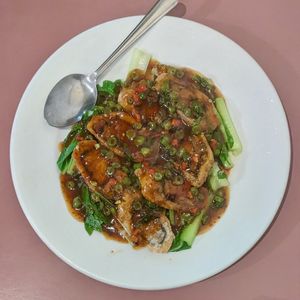 Vegan Crispy Soya Bean Roll with Tangy Chilli Sauce at Mother Chu's Vegetarian Kitchen in Sydney