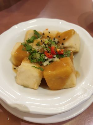 Crispy tofu w/miso sauce $7.50 at Mother Chu's Vegetarian Kitchen in Sydney