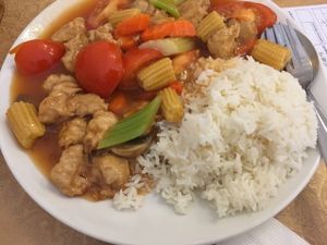 Tomato and 'chicken' special.  at Tian Ci Vegetarian Chinese Restaurant in West Ryde