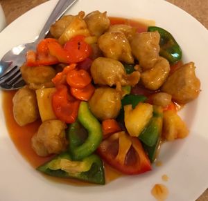 sweet and sour pork at Tian Ci Vegetarian Chinese Restaurant in West Ryde