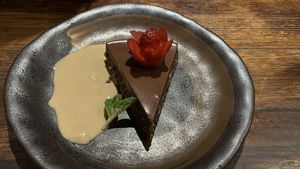 Chocolate “cheesecake"  at Shakahari in Carlton