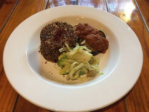Quinoa and eggplant dish at Shakahari in Carlton
