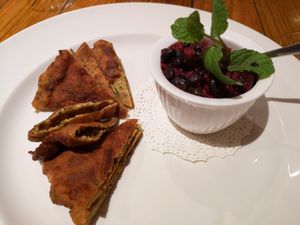 Teff flatbread at Shakahari in Carlton