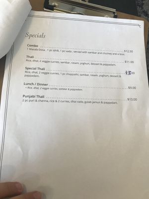 Menu at Lakishmi Vilas Vegetarian Take Away in Dandenong