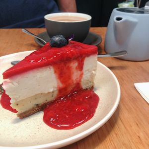 Best vegan cheesecake I’ve had at Vegie Bar in Fitzroy