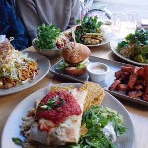 Vegie Bar feast!  at Vegie Bar in Fitzroy