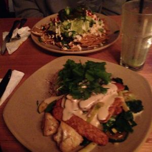 mostly greens and nachos - VEGAN! YUM!  at Vegie Bar in Fitzroy