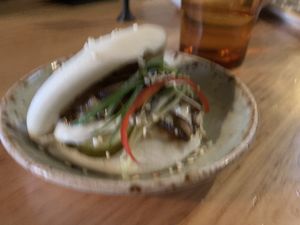 Shitake Bao Bun. Nice but pricey at $8 each   at Vegie Bar in Fitzroy