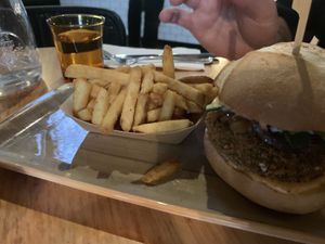 Earth burger at Vegie Bar in Fitzroy