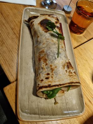 Peking duck wrap $18 at Vegie Bar in Fitzroy