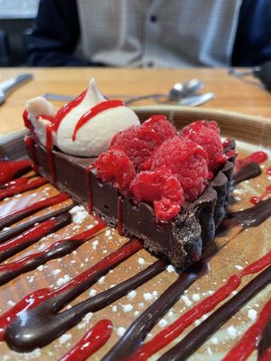 Raspberry tart  at Vegie Bar in Fitzroy
