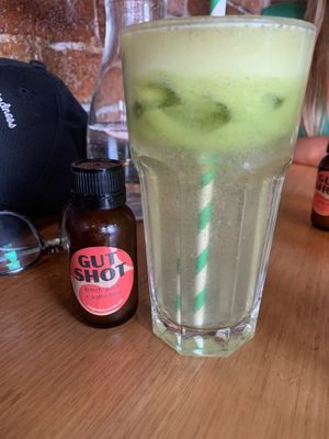 Fresh apple juice   at Vegie Bar in Fitzroy