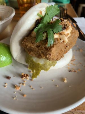 Vegan chicken bao bun. Really good!  at Vegie Bar in Fitzroy
