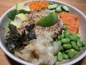 Poke bowl. Expensive but good   at Vegie Bar in Fitzroy